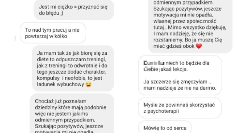 Wiadomości Ewy Chodakowskiej do fanki