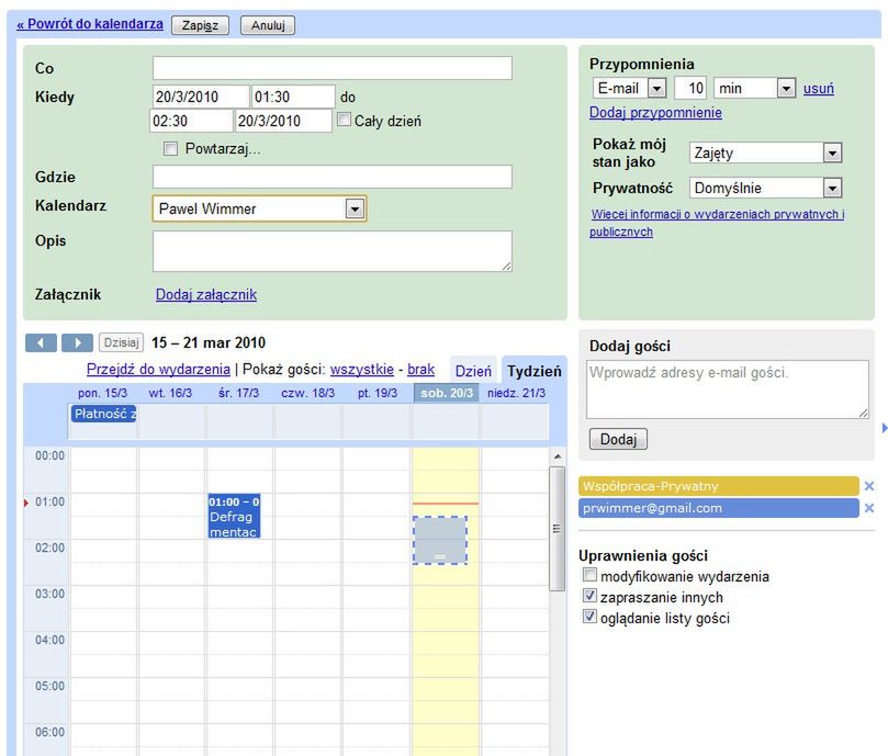 Nowe funkcje Kalendarza Google 2