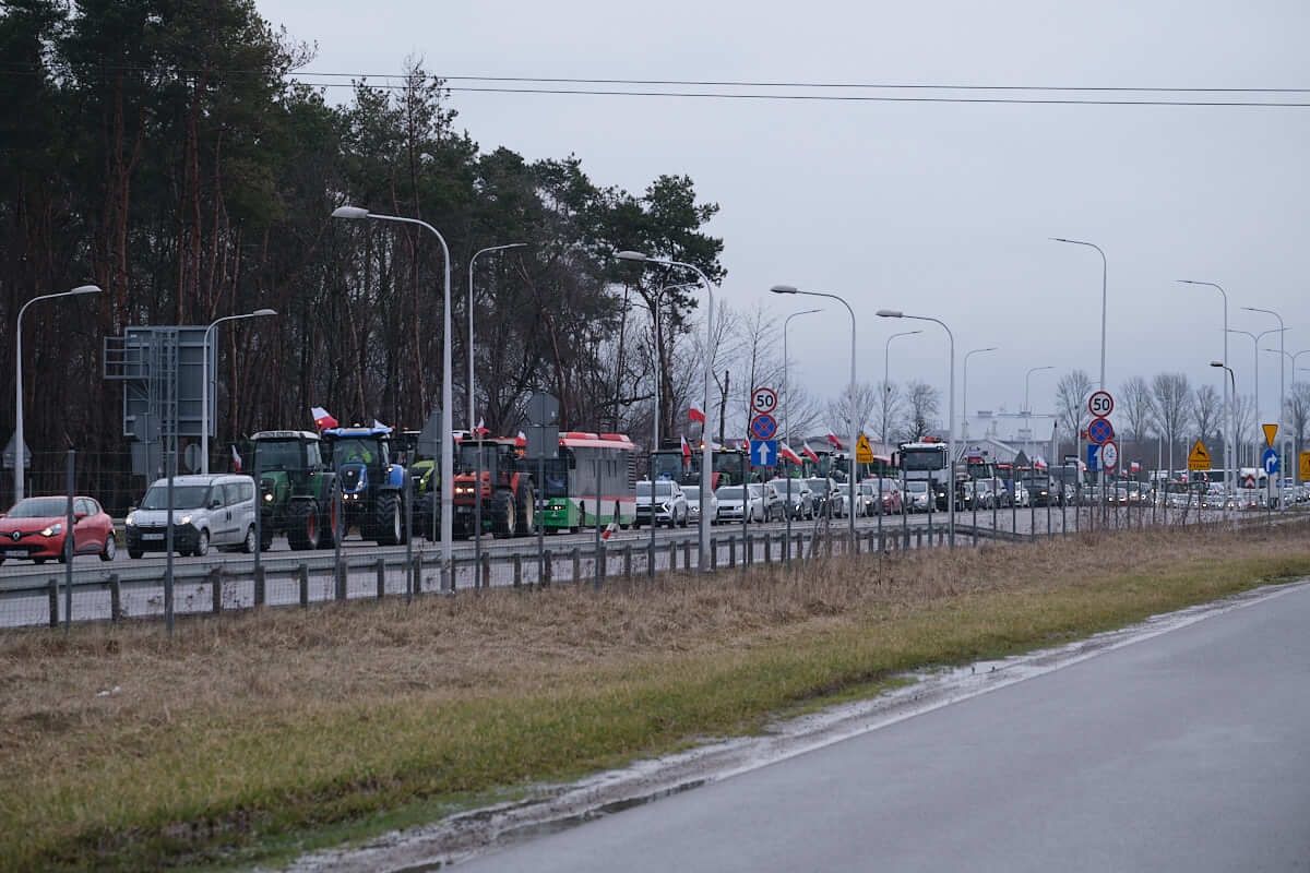 Protest rolników na obwodnicy Lublina - węzeł Lublin Tatary