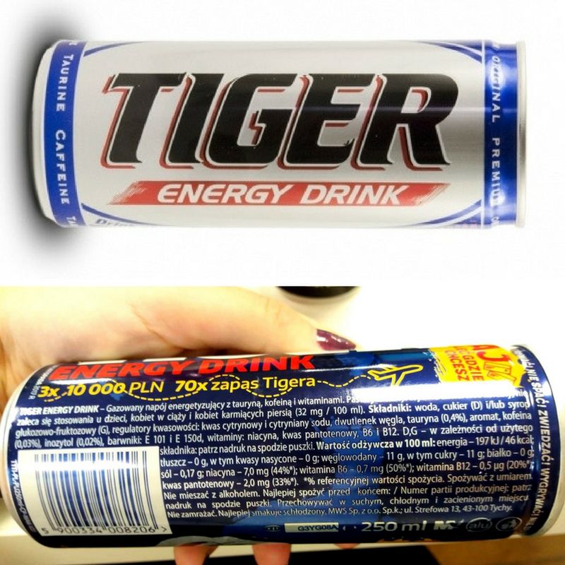 Tiger Energy Drink Badamy skład popularnych napojów energetycznych
