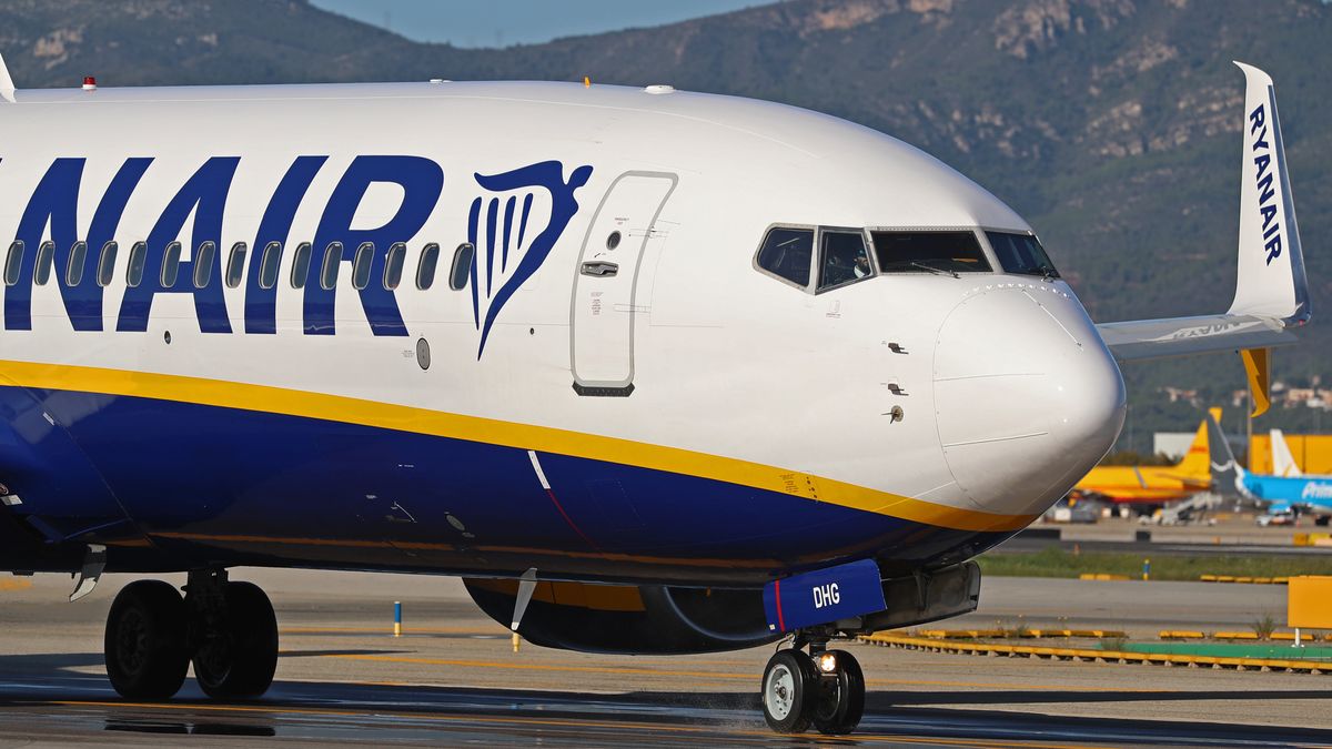 A Boeing 737-8AS from Ryanair is on the runway ready to take off from Barcelona airport in Barcelona, Spain, on October 8, 2024. (Photo by Joan Valls/Urbanandsport/NurPhoto via Getty Images)