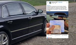 Zarysował klamkę na parkingu. Taką karteczkę zostawił za wycieraczką