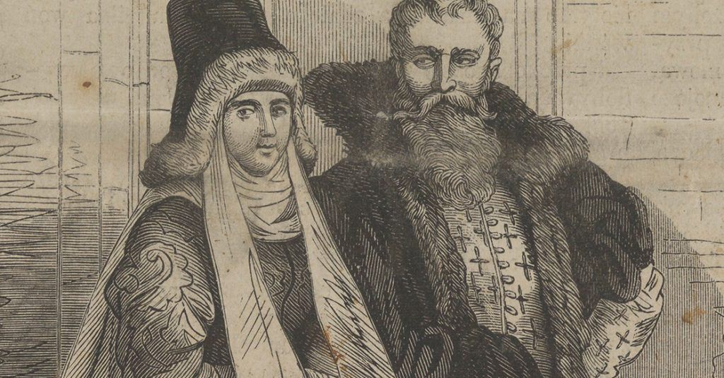 XVI-wieczne małżeństwo szlacheckie na rysunku Juliusza Kossaka
