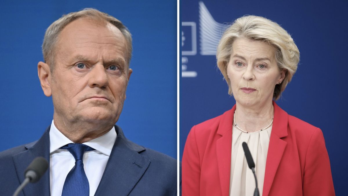 Donald Tusk i Ursula von der Leyen, wieloletnie ramy finansowe n