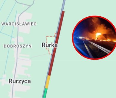 Słup ognia na ekspresówce. Ciężarówka stanęła w ogniu