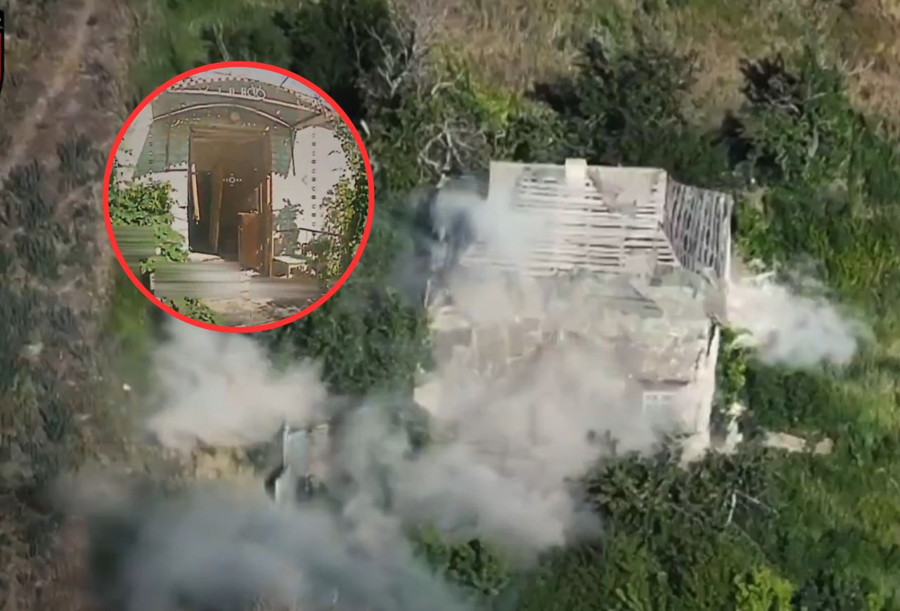 A drone operator flew into the villa and blew up the entire enemy unit.
