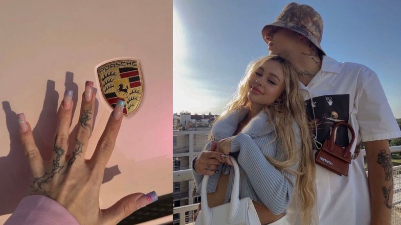 Dziewczyna Żabsona chwali się pudrowym Porsche za ponad 300 TYSIĘCY ZŁOTYCH. "Przesiadła się z Fiata 500 do czołgu" (FOTO)