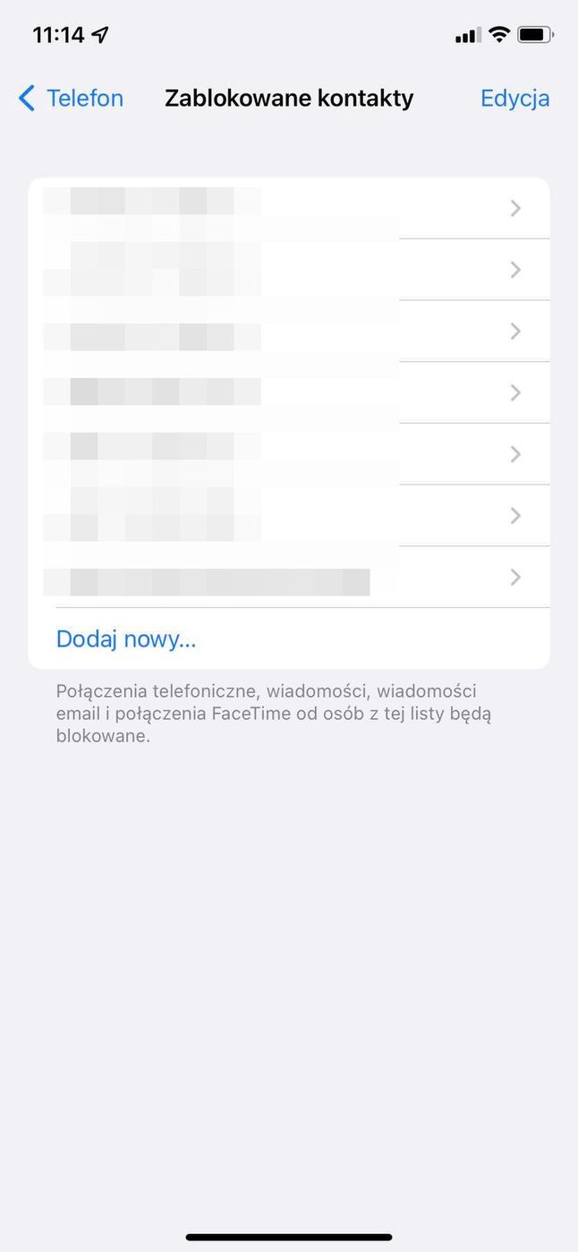 Blokowanie kontaktów w iOS