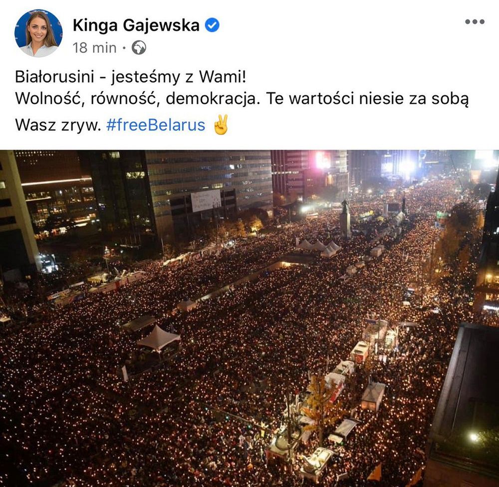 Posłanka KO Kinga Gajewska posługuje się nieprawdziwą fotografią