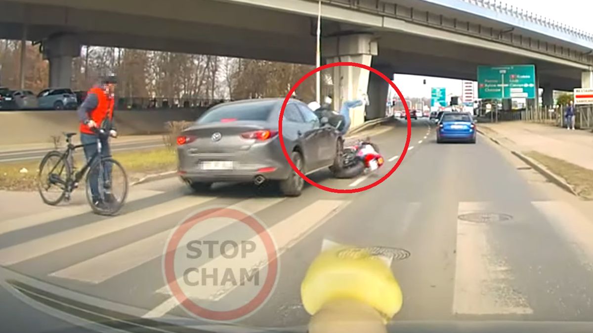 Kierowca auta potrącił motocyklistę  