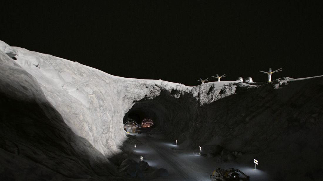 Infrastruktura wokół jaskiniowej bazy księżycowej