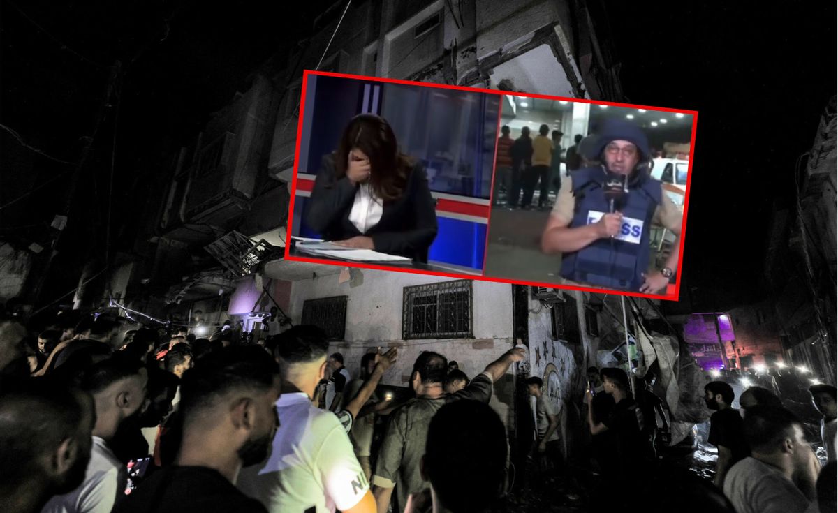 Dom dziennikarza palestyńskiej telewizji, w który uderzyła bomba