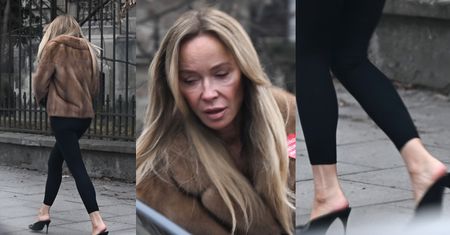 Joanna Przetakiewicz w środku zimy pomyka po Warszawie z GOŁYMI piętami