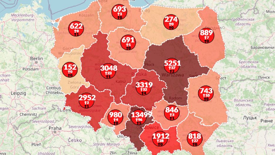 Koronawirus w Polsce. Aktualna mapa zarażeń
