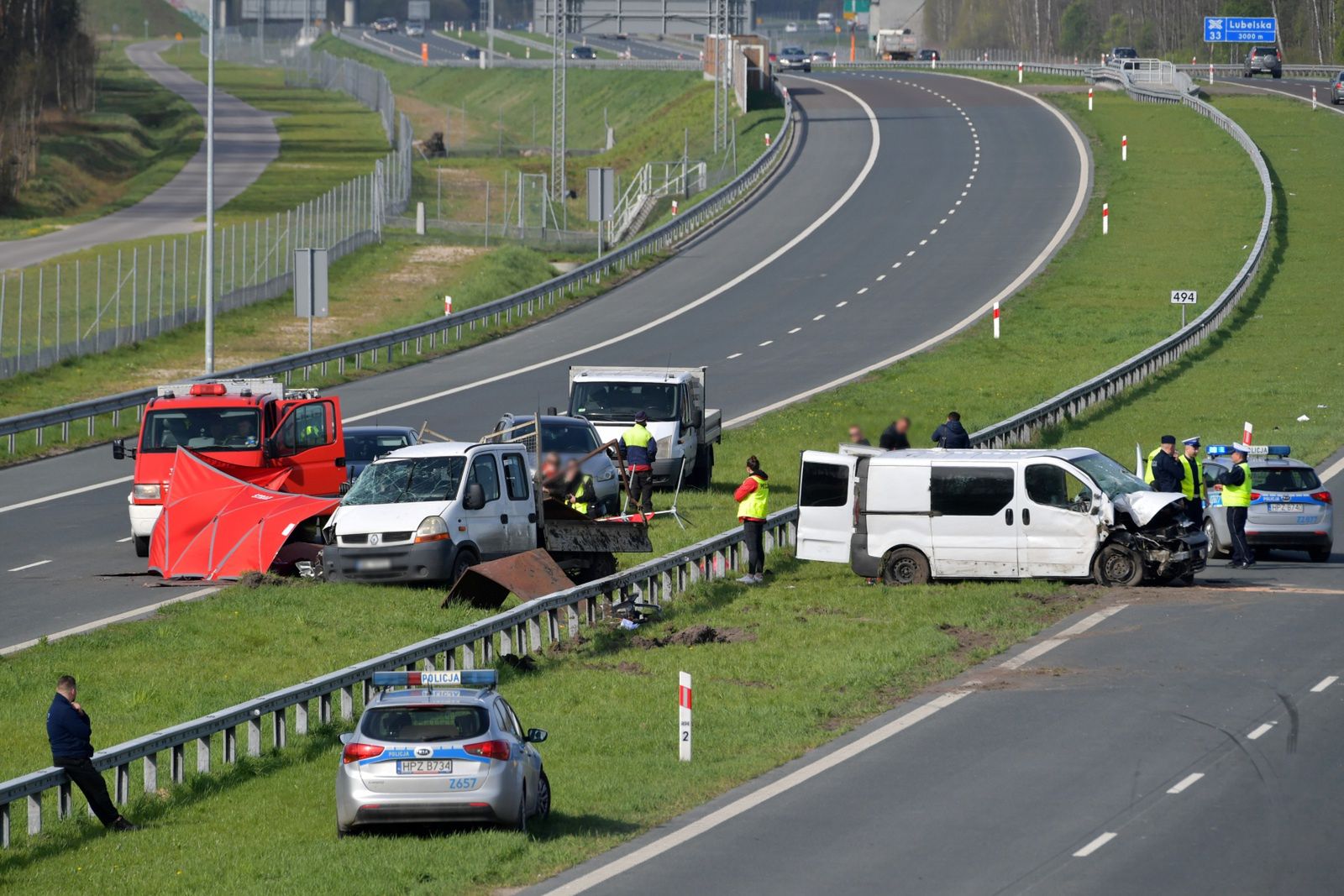 Wypadek na A2 w miejscowości Michałówek