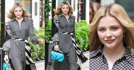 Zadowolona z siebie Chloe Moretz chwali się sukienką w stylu lat 70.