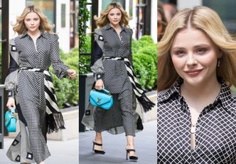 Zadowolona z siebie Chloe Moretz chwali się sukienką w stylu lat 70.