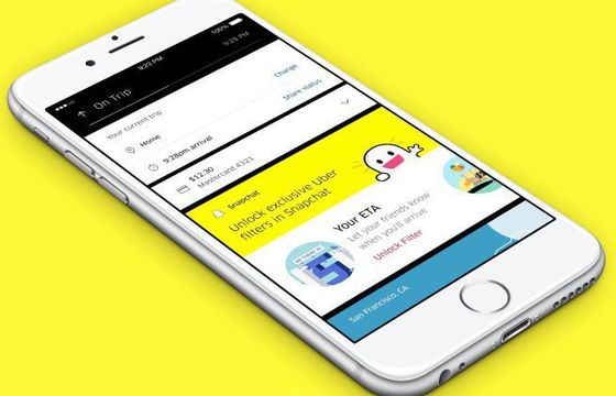 Aplikacja Ubera z opcją wysyłania snapów