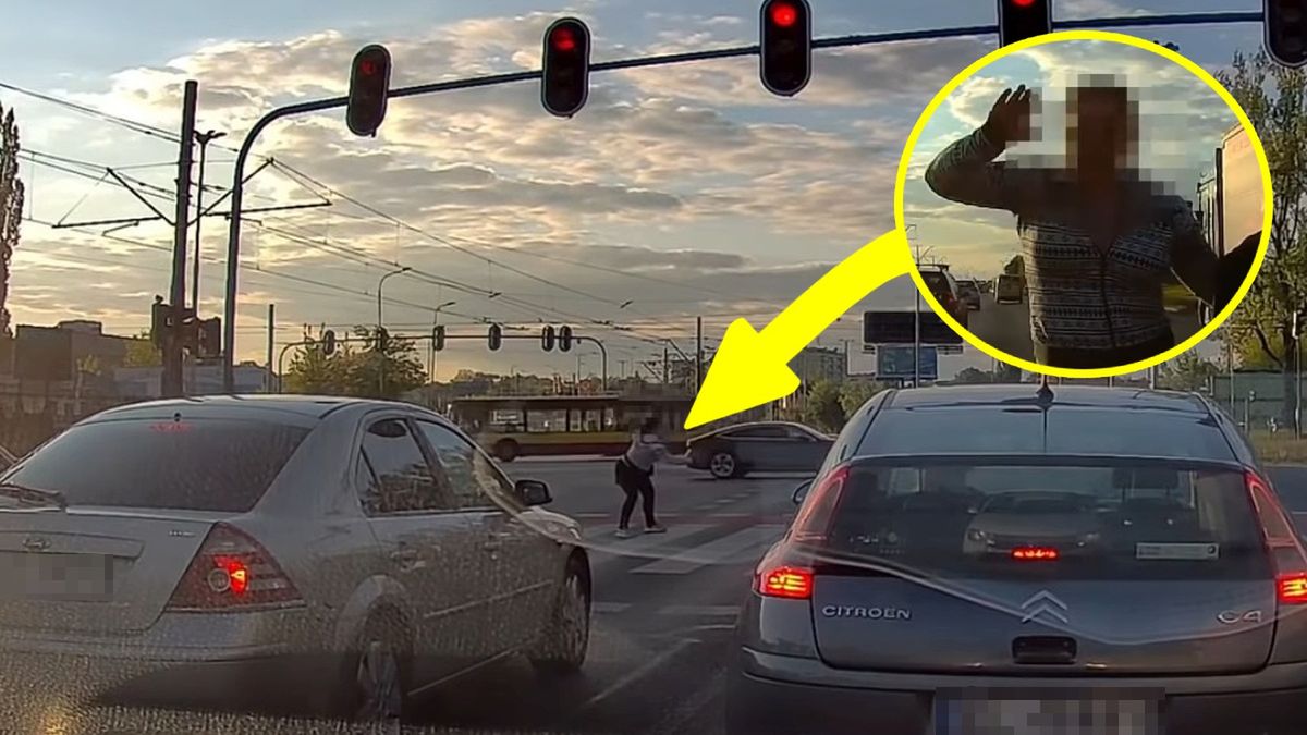 Kobieta zatańczyła na środku skrzyżowania 