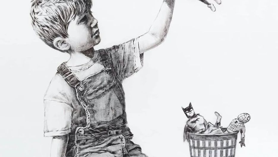 Rysunek Banksy'ego zatytułowany "Game Changer"