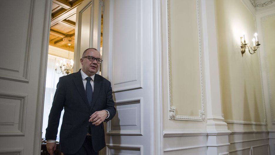 WARSAW, MASOVIAN VOIVODESHIP, POLAND - 2024/03/14: Adam Bodnar, the Minister of Justice arrives for the press conference with Vera Jourova in Warsaw. Today, Vera Jourova, Vice-President of the European Commission, came to Poland and met with the Minister of Justice, Adam Bodnar. Vice-President Jourova spoke about the threats before the European Parliament elections. Minister Bodnar informed Vera Jourova that the government is implementing a plan to restore the rule of law in Poland, which determines the payment of EU funds to Poland for the National Reconstruction Plan. (Photo by Attila Husejnow/SOPA Images/LightRocket via Getty Images)