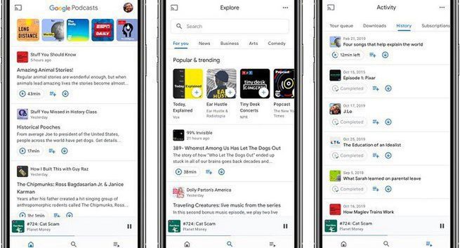 Podcasty Google po redesignie, jest wersja na iOS