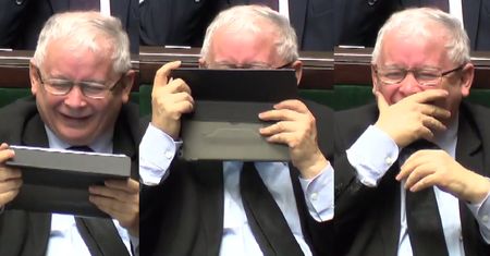 Atak śmiechu Kaczyńskiego w Sejmie