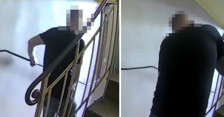Ohydne, co zrobił na klatce schodowej. Nagranie krąży po sieci, policja reaguje