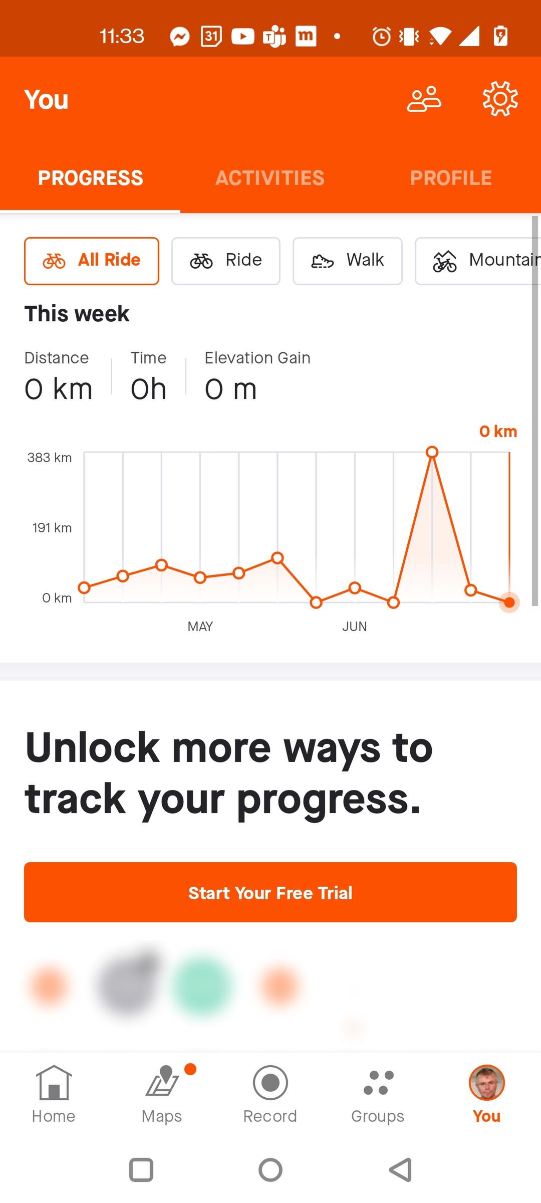 Strava: Suma aktywności