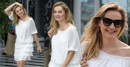 Małgorzata Socha w białej sukience w "Pytaniu na Śniadanie" (ZDJĘCIA)