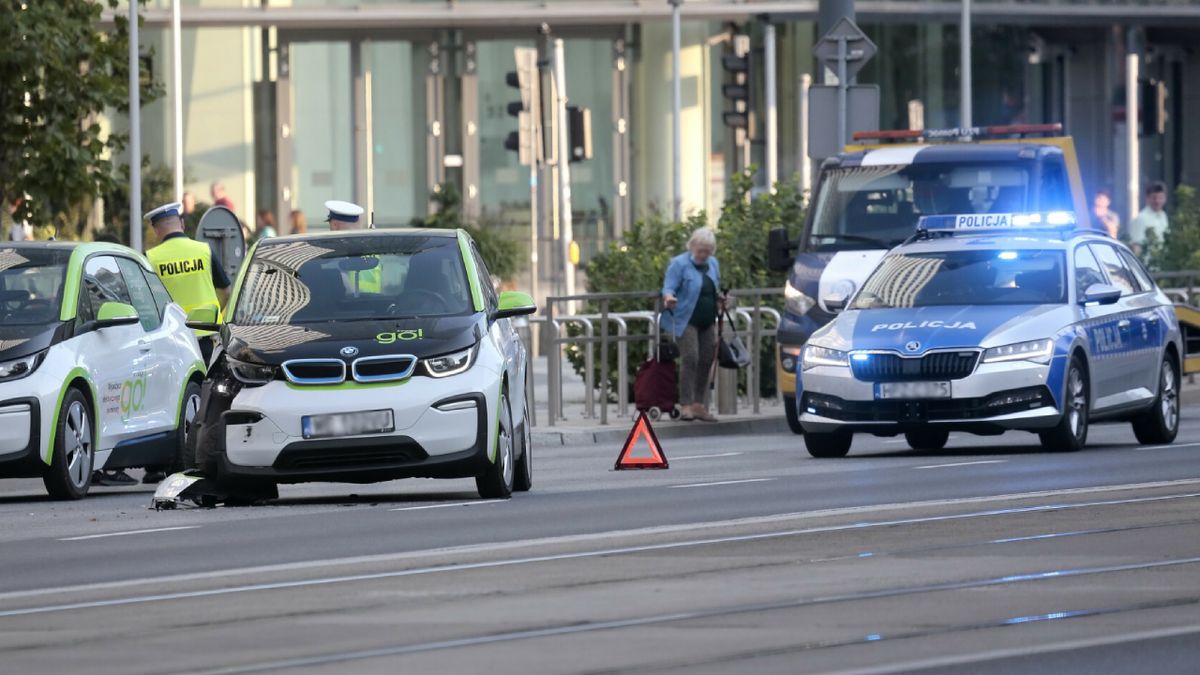 Kolizja z udziałem samochodu elektrycznego