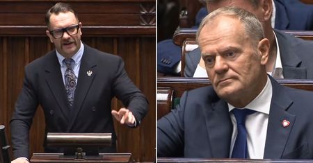 Mejza zadrwił z Tuska. Kamery nagrały reakcję premiera