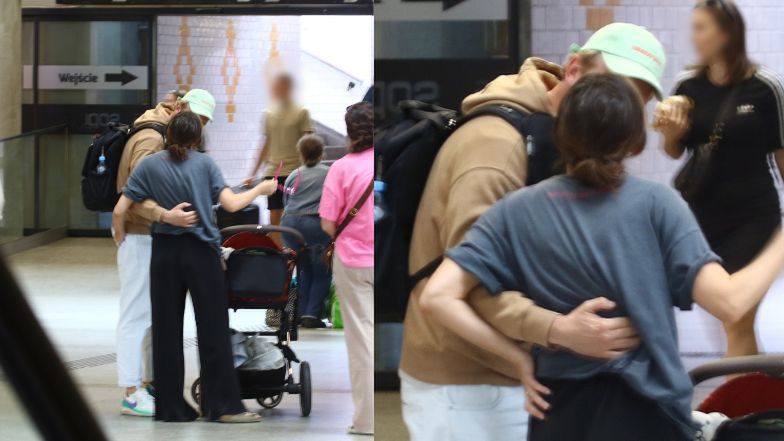 Olga Bołądź z rodziną w Sopocie