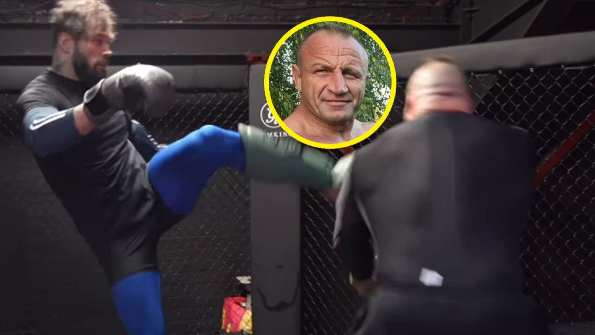 Na zdjęciu: Eddie Hall (z prawej) i Mariusz Pudzianowski (kółko)