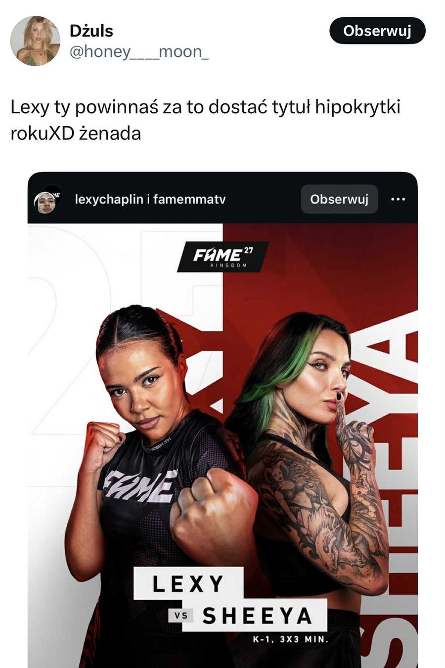Lexy na FAME MMA. Będzie walczyć z niepokonaną Sheeyą