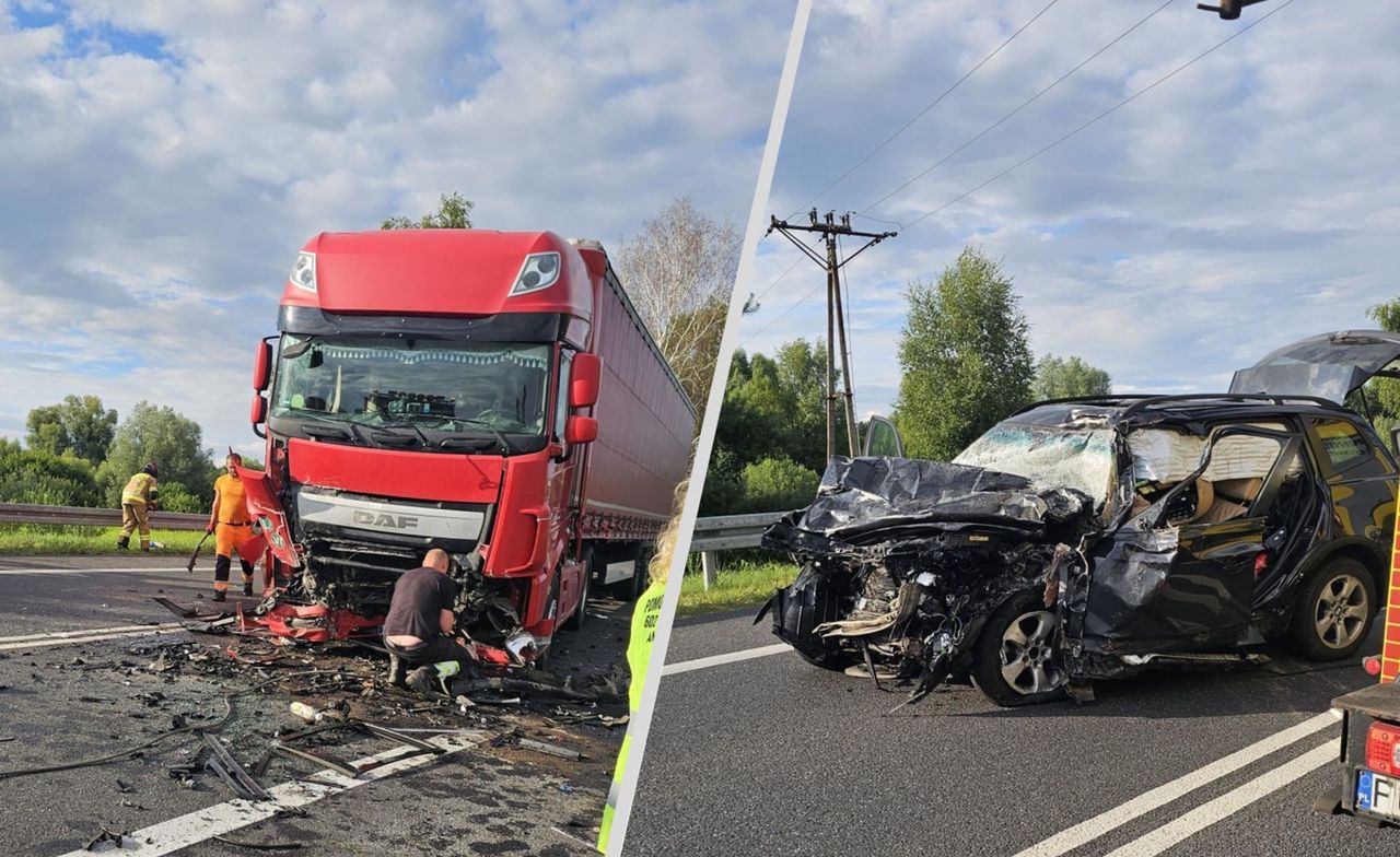 Tragedia na DK92. Kamera zarejestrowała czołówkę BMW i ciężarówki
