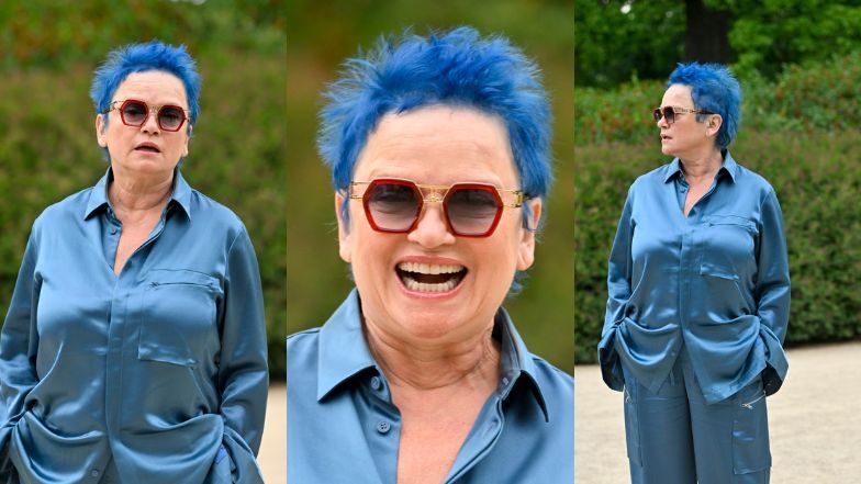 Odmieniona Katarzyna Figura w niebieskich włosach 