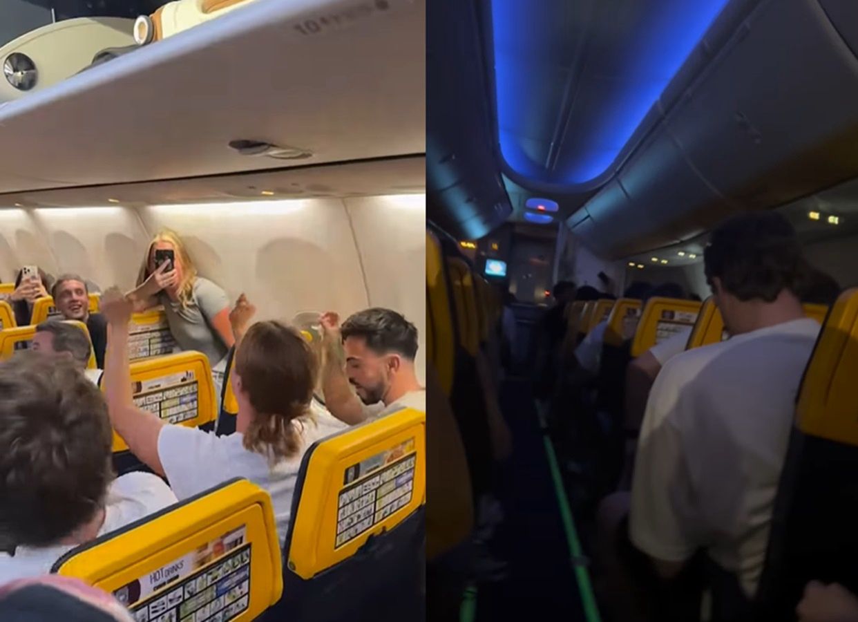 The singer recorded what Ryanair passengers are doing