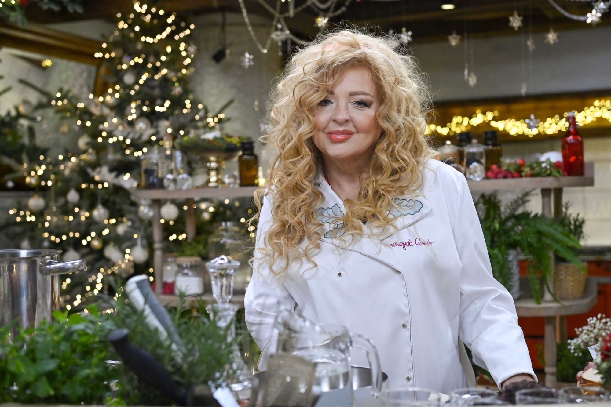 Magda Gessler na planie programu "Restauracja z gwiazdami"