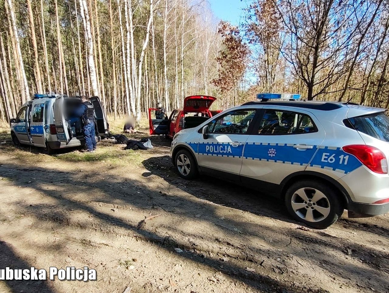 Lubuskie: 24-latek miał w aucie trzech Afgańczyków. Policja zatrzymała ich w lesie