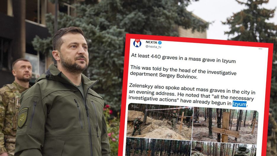 Masowa mogiła w Iziumie