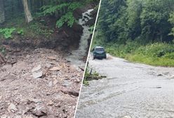 Oberwanie chmury. Zamknięta droga w Bieszczadach