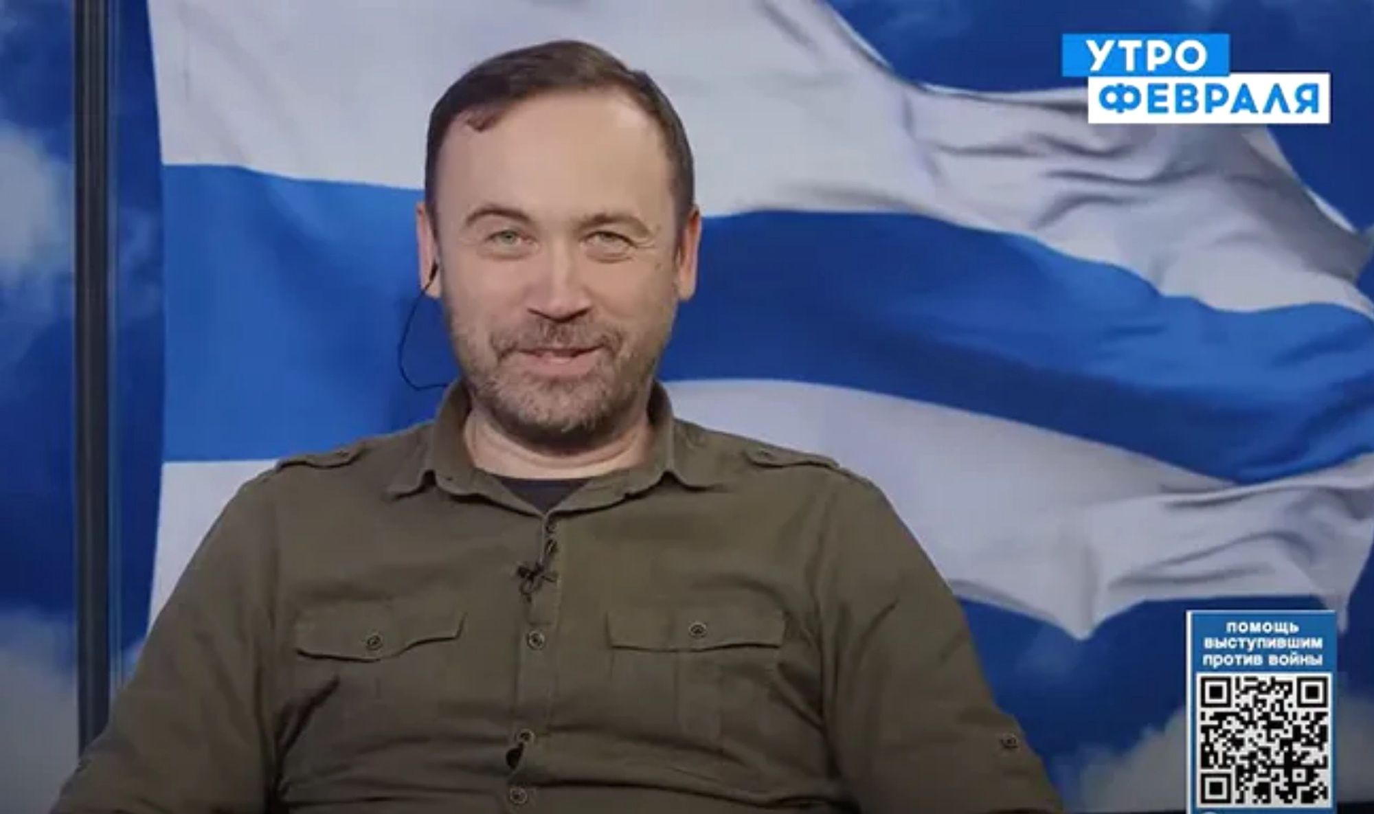 Ilia Ponomariow w studiu swojej telewizji 