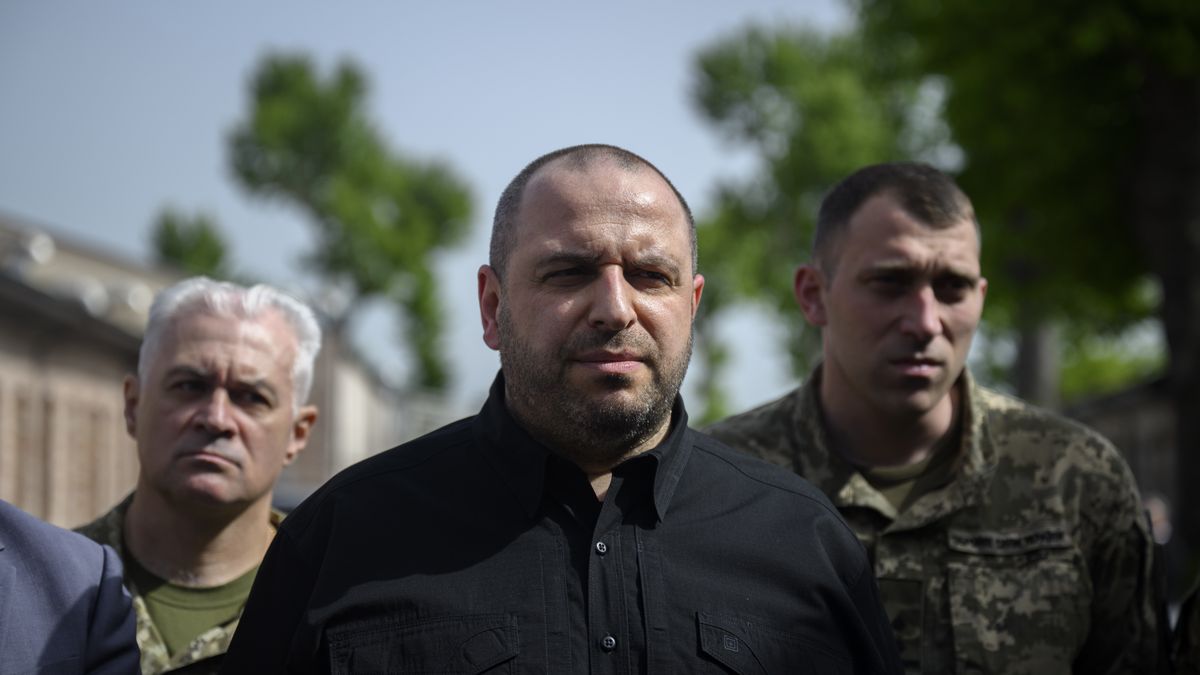 ISTANBUL, TURKIYE - MAY 16: Ukrainian Defense Minister Rustem Umerov speaks to press after the trilateral meeting among Turkiye, Russia, and Ukraine aimed at seeking peace between Moscow and Kyiv, at Dolmabahce Presidential Office in Istanbul, Turkiye on May 16, 2025. (Photo by Arif Hudaverdi Yaman/Anadolu via Getty Images)