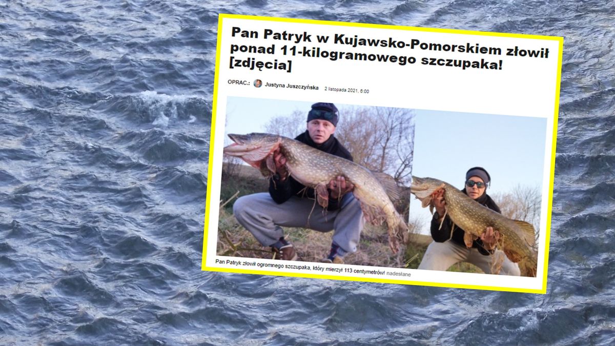 Pan Patryk złowił niesamowity okaz szczupaka