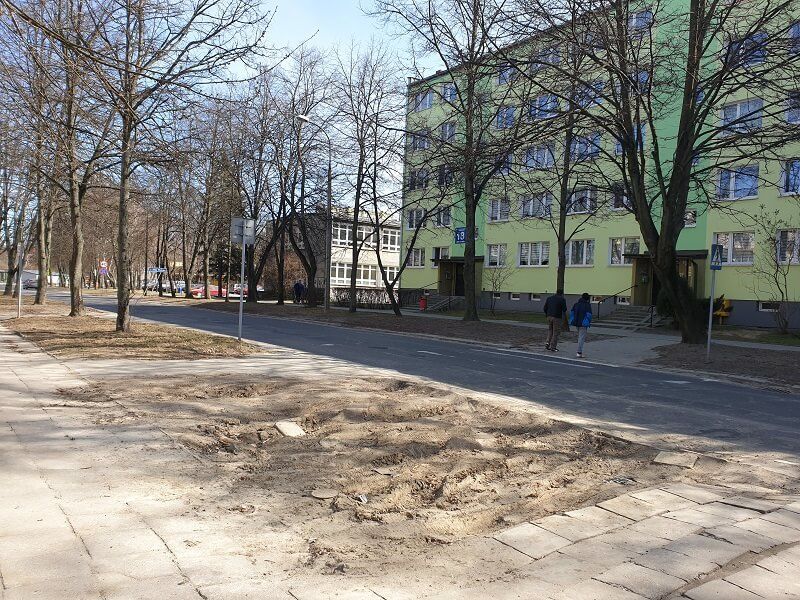 Dziki parking przed szpitalem został zamieniony w zieleniec