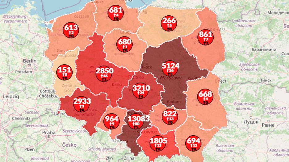 Mapa koronawirusa w Polsce. Ministerstwo Zdrowia przedstawiło najnowsze dane