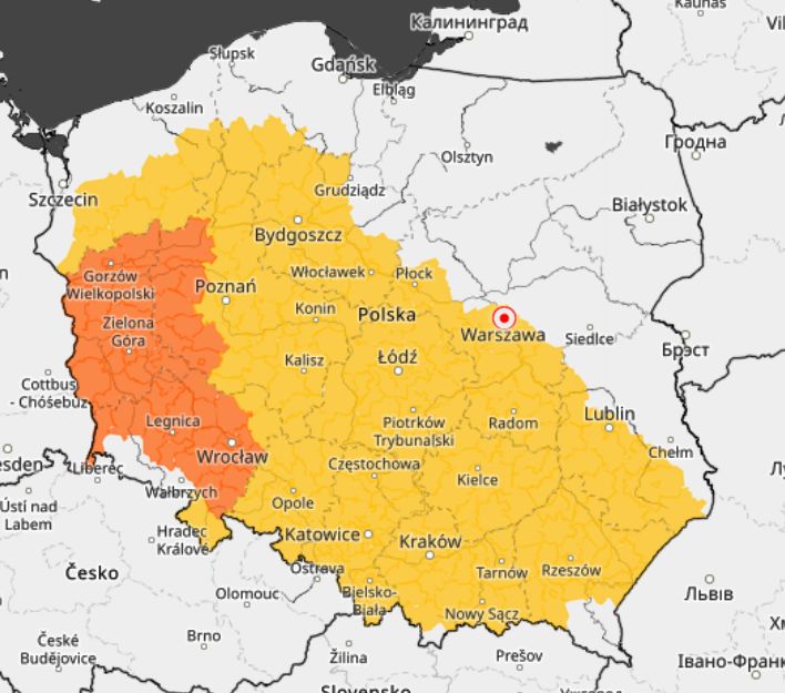 Ostrzeżenia przed upałami na poniedziałek