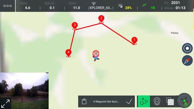 XIRO Xplorer V - planowanie lotu autonomicznego