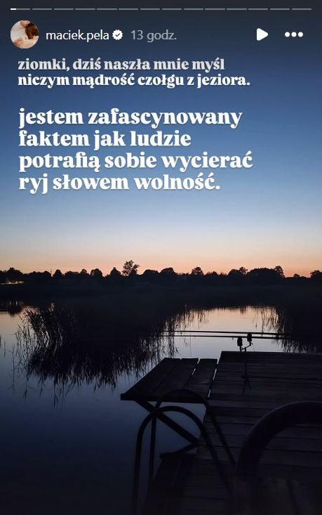 Tajemniczy wpis Macieja Peli